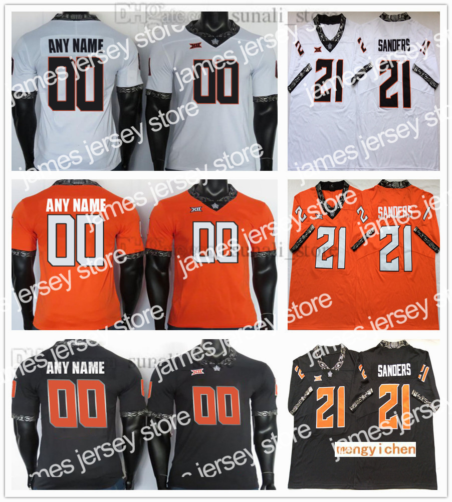 

American College Football Wear Oklahoma State College NCAA 21 Barry Sanders Jerseys 3 Brandon Weeden 1 Dez Bryant 81 Justin Blackmon 1 Tay Martin 49 Tanner Brown 31 Kol, White