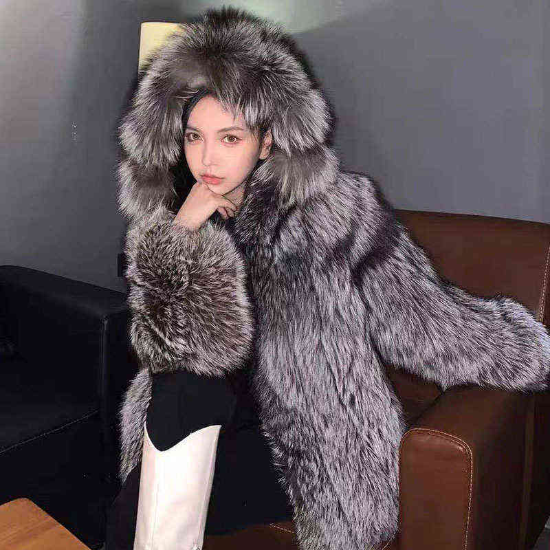 Winter women's fur coat imitation fur jacket warm jacket women long silver fur must-buy for women T220810