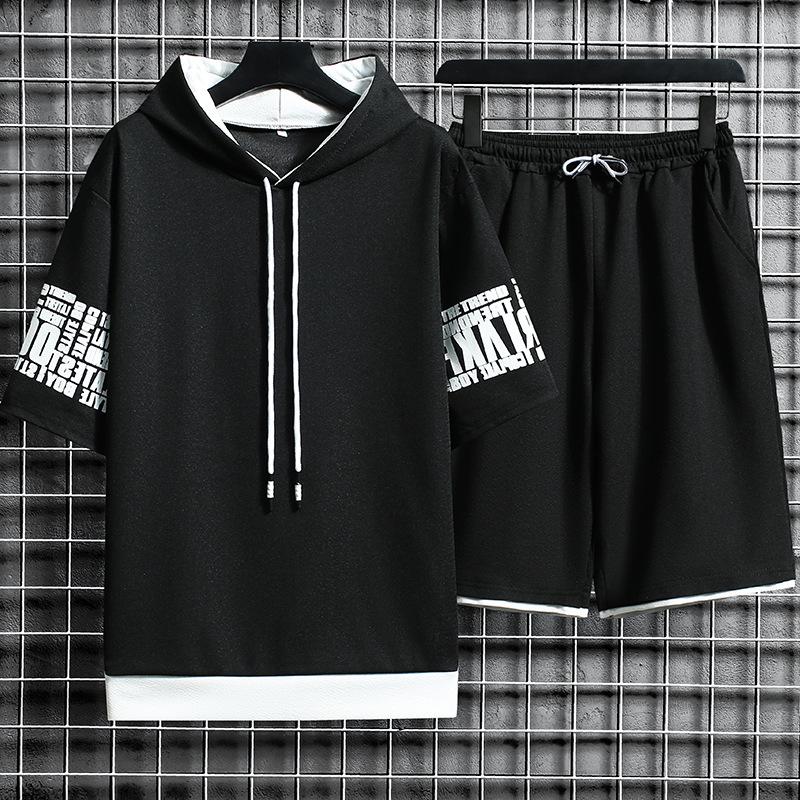

Men's Tracksuits Men Sets Hooded 2022 Summer Casual Mens Harajuku Tracksuit T-Shirt+Shorts Two Piece Short Set Male Sports Suit Print Clothe, Gyz2070blue