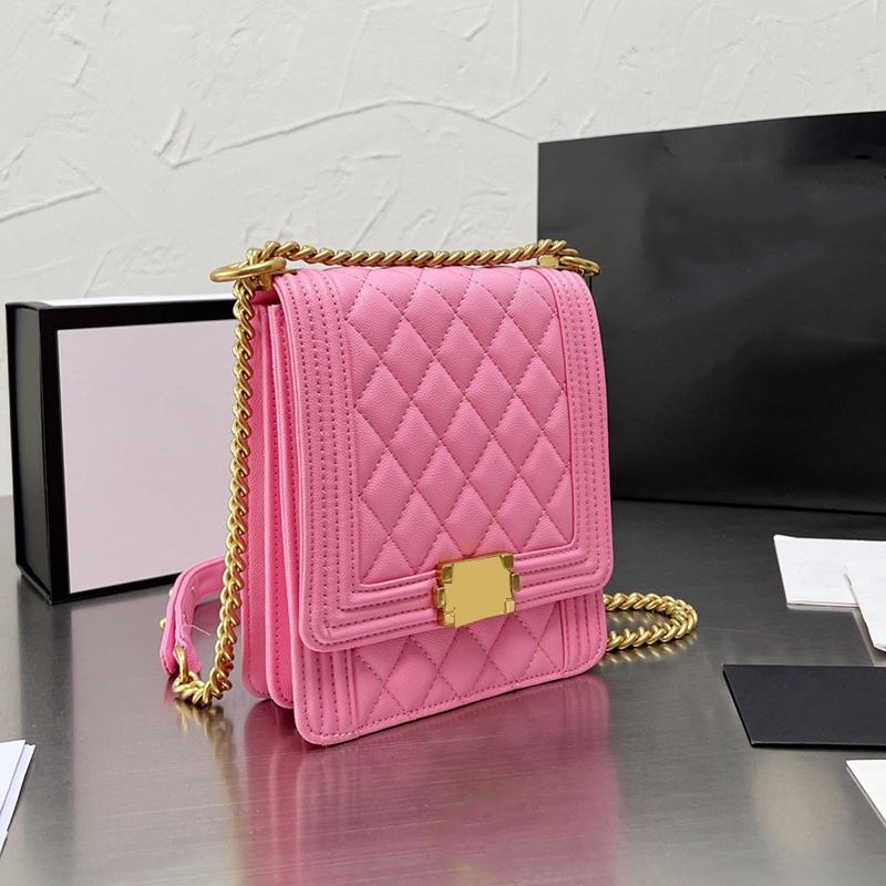 

15x20CM Womens Classic Mini Flap Boy Bags Grained Calfskin Caviar Leather Ladies Cartable Shoulder Cross Body Handbags Multi Pochette Luxury Designers Totes, Customize