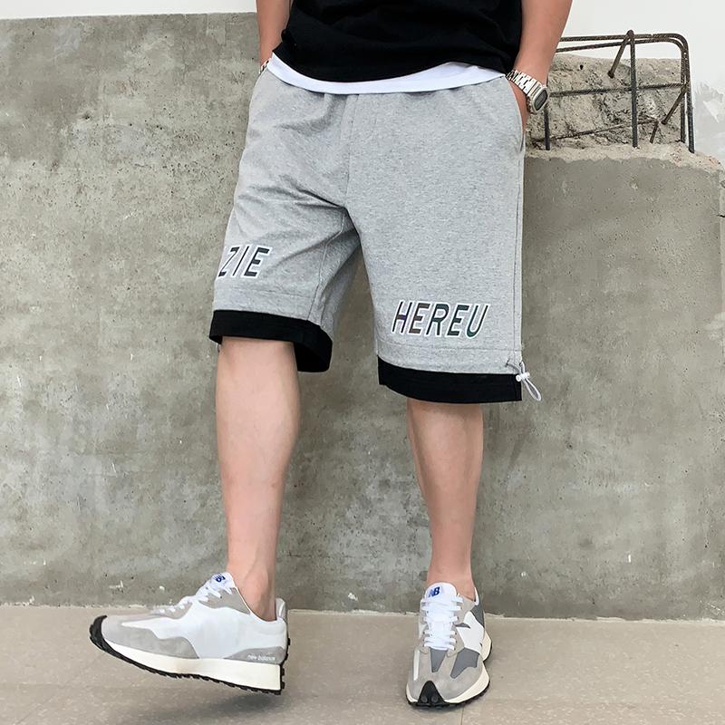 

Men's Shorts Short Pants Men Casual Knee-Length Oversize Wide Loose Hip Hop Trousers Summer Elastic Waist Solid Printed ClothingMen's, Black