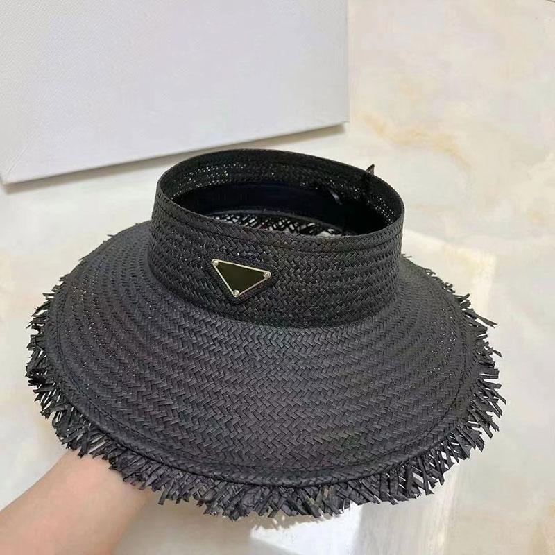 

2023 Designer Empty Visor Straw Hat Fashion Outdoor Travel Caps Men Women Sun Hats 4 colors, P2