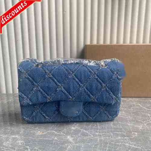 

Woman's Luxury Brand Design 2618 Letter Plaid Shoulder Chain Cc Bag Denim Lambskin Handbag Vintage Messenger Bags Real Leather Le Boy 2.55 F