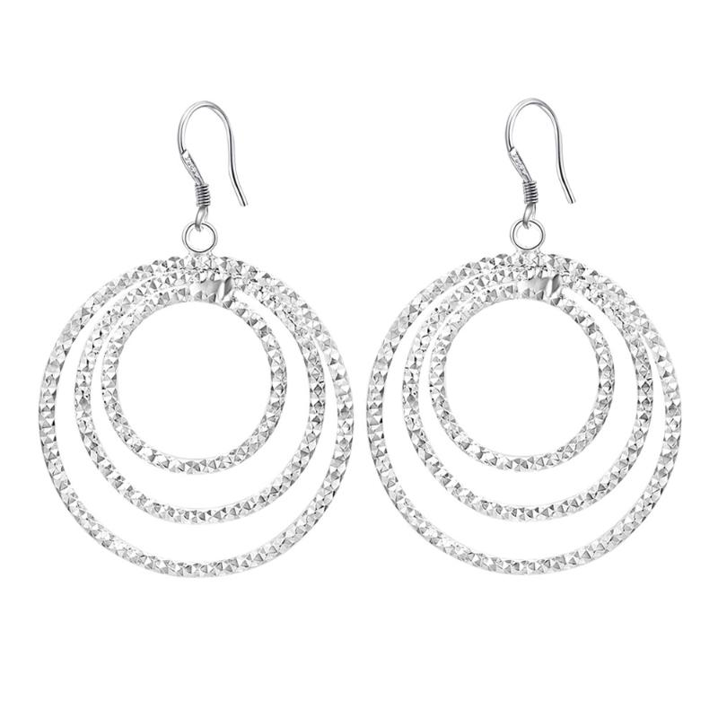 

Dangle & Chandelier Wholesale Fashion 925 Stamp Silver Earrings Elegant Cute Hook Women Charms Wedding Classic Jewelry Round Lovly Gift
