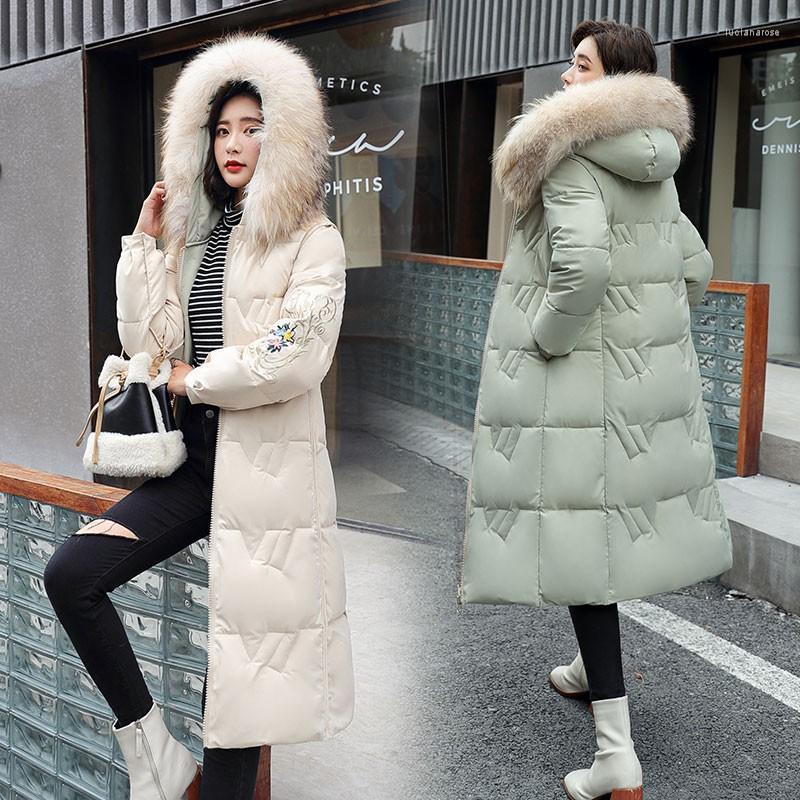 

Women's Down & Parkas FTLZZ Winter Cotton Padded Jacket Elegant Female Long Double Sided Jackets Casual Thickness Hooded Coat Luci22, Beige