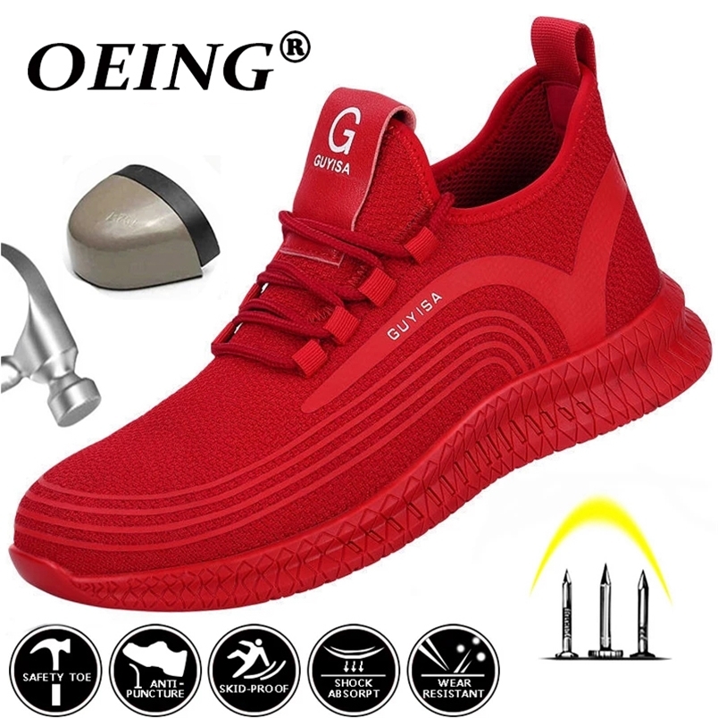 

Fashion Autumn Steel Toe Work Shoes For Men Puncture Proof Safety Shoes Man Woman Breathable Casual Sneakers Protective Shoes 220616, Black
