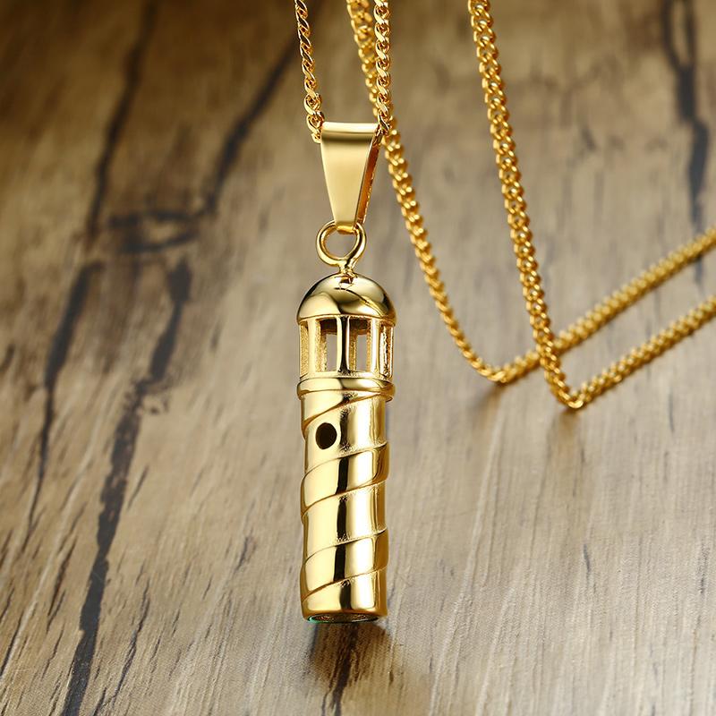 

Pendant Necklaces Friendship Necklace Friend Gift Personalized Gold Lighthouse In Stainless Steel Beach NecklacePendant