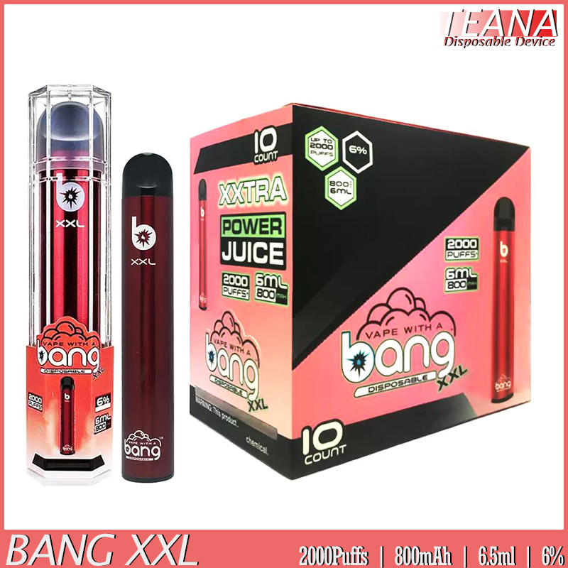 

Bang XXL Disposable Vape 2000 Puffs E Cigarette Starter Kit 800mAh 6ml Pre-filled Pods Cartridges Portable Vaporizers Bangvapes Pen Stick Device Vapes, Remark colors