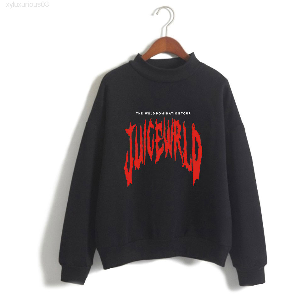 

Rip Juice Wrld Oversized Hoodies Men Long Sleeve Fleece Turtleneck Sweatshirt Pullover Hooded Jacket Hip Hop Streetwear, 012
