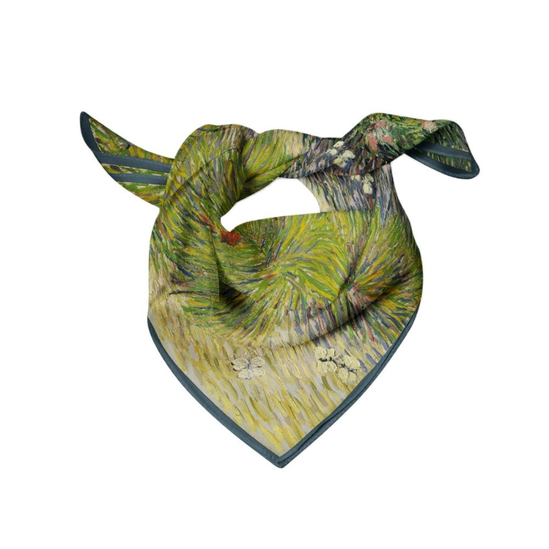 

Scarves Autumn Spring Silk Scarf Small Hair For Women Oil Painting Square Hijab Scarfs 53*53cm Female Wraps Headband Lady Gift
