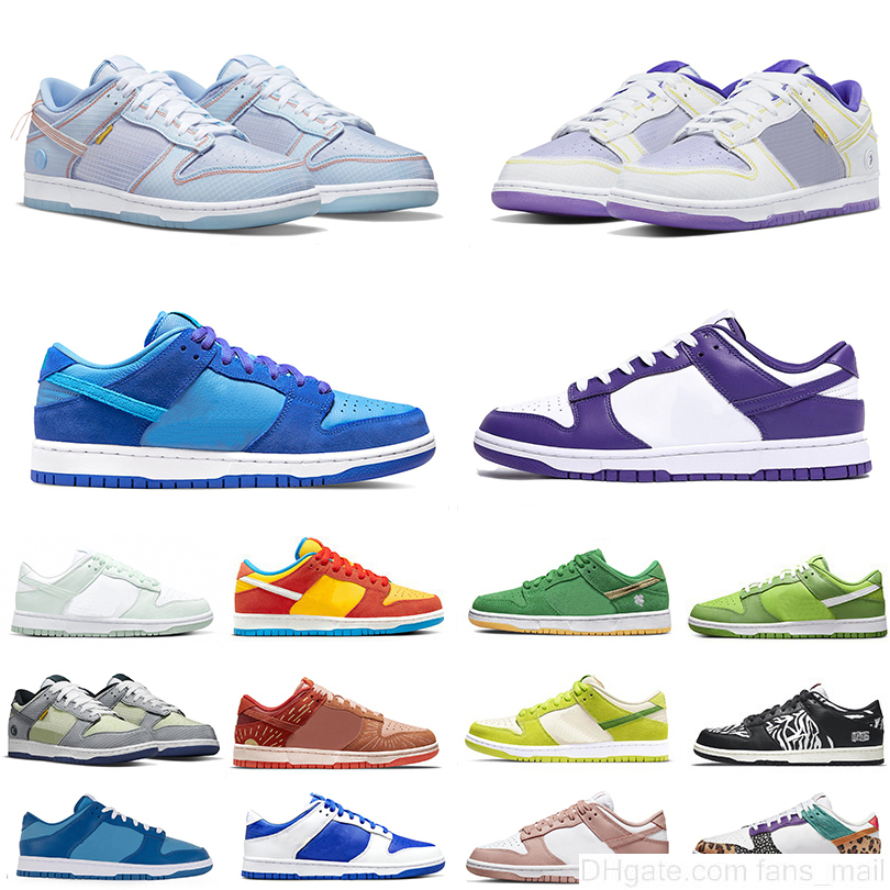 

Union x Argon Court Purple Pistachio Mens Womens Running Shoes Low Bart Simpson Shamrock St Patricks Sour Apple Kermit Light Cognac White, Item#5