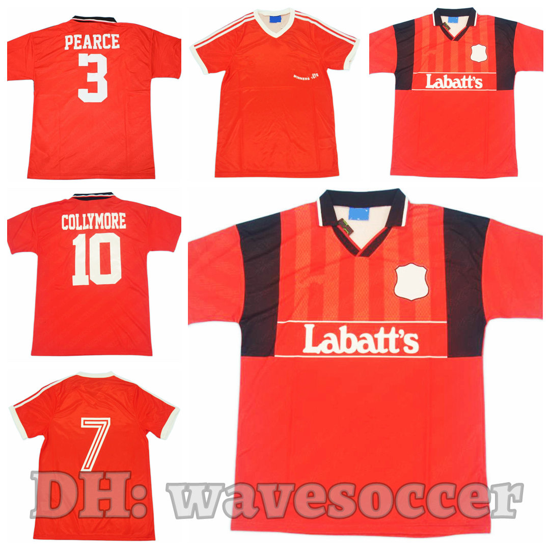 

1979 94 96 Soccer Jerseys Retro maillot classic vintage camisetas football shirts Uniforms men home PEARCE COLLYMORE Nottinghamsss Forest, 94-96 home