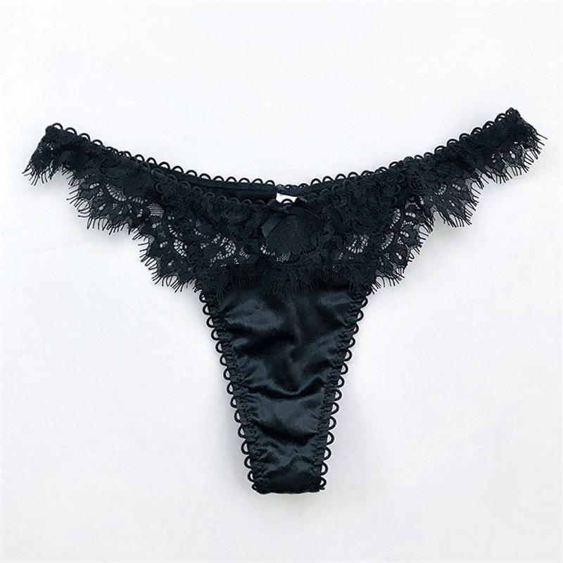 

Women's Panties Satin Embroidery Lace Butterfly Intimates Sexy Lingerie Underwear Women Low Waist Ladies Briefs ThongWomen's, Bow green