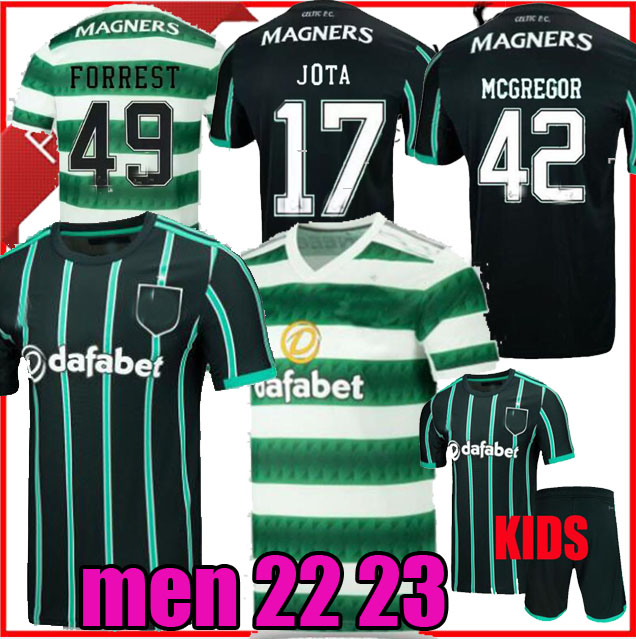 

21 22 23 Celtic Soccer Jersey Home KYOGO ABADA AJETI Away Soccer Shirt Third FORREST TURNBULL JOTA 2021 2022 2023 Football Uniforms shirts Adult Kids fans player top, 22/23 away+kids