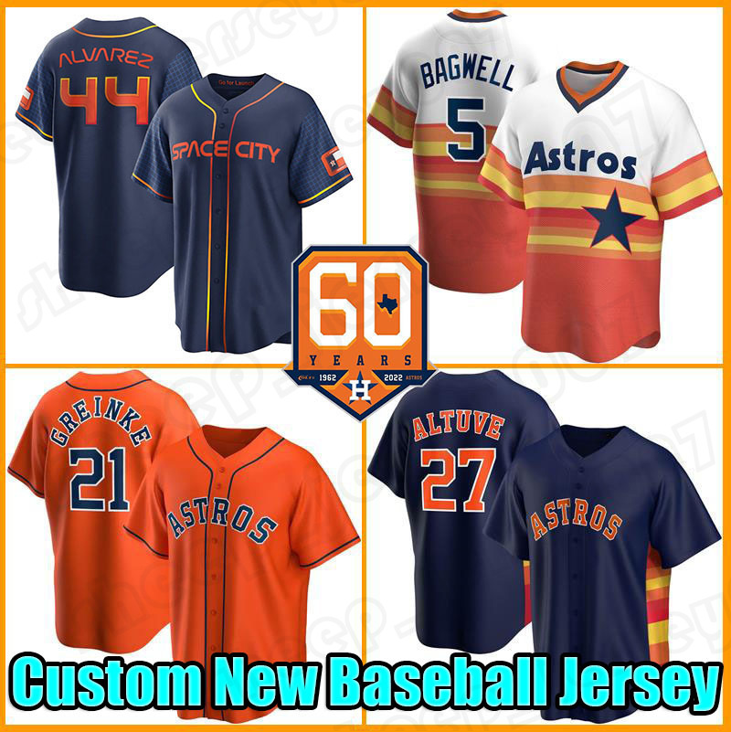 

2022 Space City Connect Jersey Astros 27 Jose Altuve Houston Alex Bregman Kyle Tucker Yordan Alvarez Yuli Gurriel Craig Biggio Justin Verlander Jeremy Pena Bagwell, Custom men +patch(taikongren)