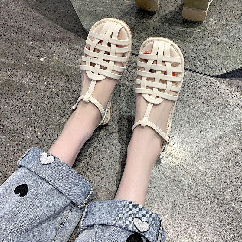 

Sandals Low Heel Shoes For Women Summer 2022 Flat Sneaker Woman Casual Gladiator Elegant Plus Size Clothing Designer Luxury LadySandals, Blue
