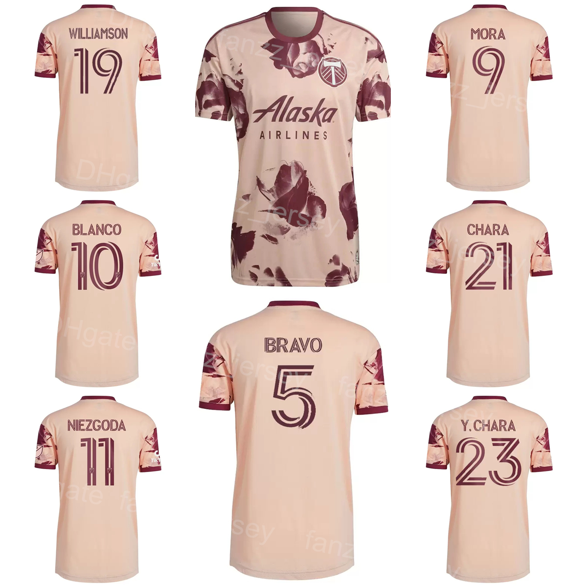 

MLS 22-23 Soccer Portland Timbers 23 Yimmi Chara Jerseys 25 Bill Tuiloma 27 Dairon Asprilla 30 Santiago Moreno 11 Jaroslaw Niezgoda 22 PAREDES Football Shirt Kits, Brown
