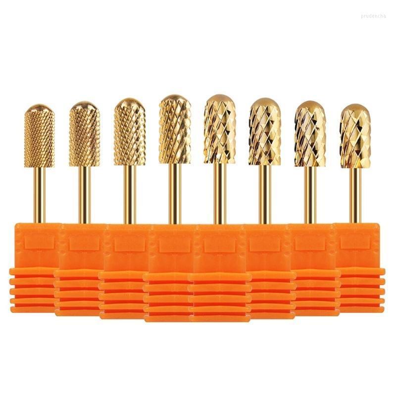 

Nail Art Equipment 1 Piece Golden Carbide Drill Bits Manicure Machine Accessory Ceramic Milling Cutters For Electric Dill Files Prud22