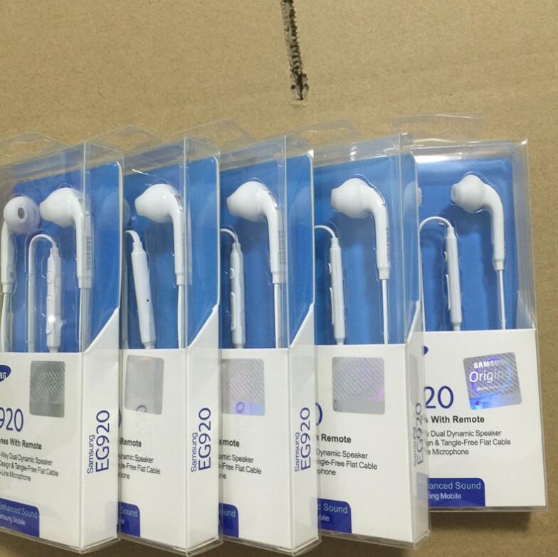 

For Samsung Galaxy S6 /EDGE headphone earphone in-ear 3.5mm headset With Mic & Remote Volume Control with EG920 Package, White