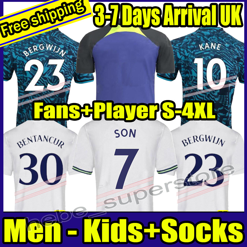 

S-4XL Fans / Player 22 23 SON KANE soccer jersey REGUILON ROMERO Totten football shirt 2022 2023 top men kids kits DELE HAM Camiseta de futbol maillot foot, 22-23 third