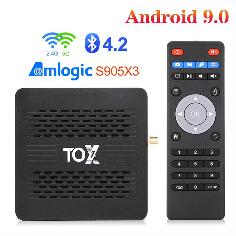 

TOX1 TVbox Amlogic S905X3 Smart TV BOX Android 9 4GB RAM 32GB WiFi 1000M BT4.2 4K Set Top Box Support Dolby Atmos Audio Media Player