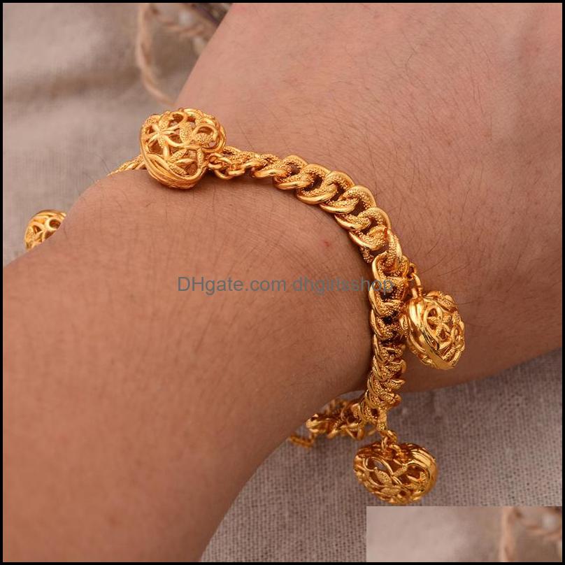

Charm Bracelets Jewelry Luxury Real Gold Plated Color BanglesBracelets For Women Men Luck Heart Bracelet Ar Dhh1W