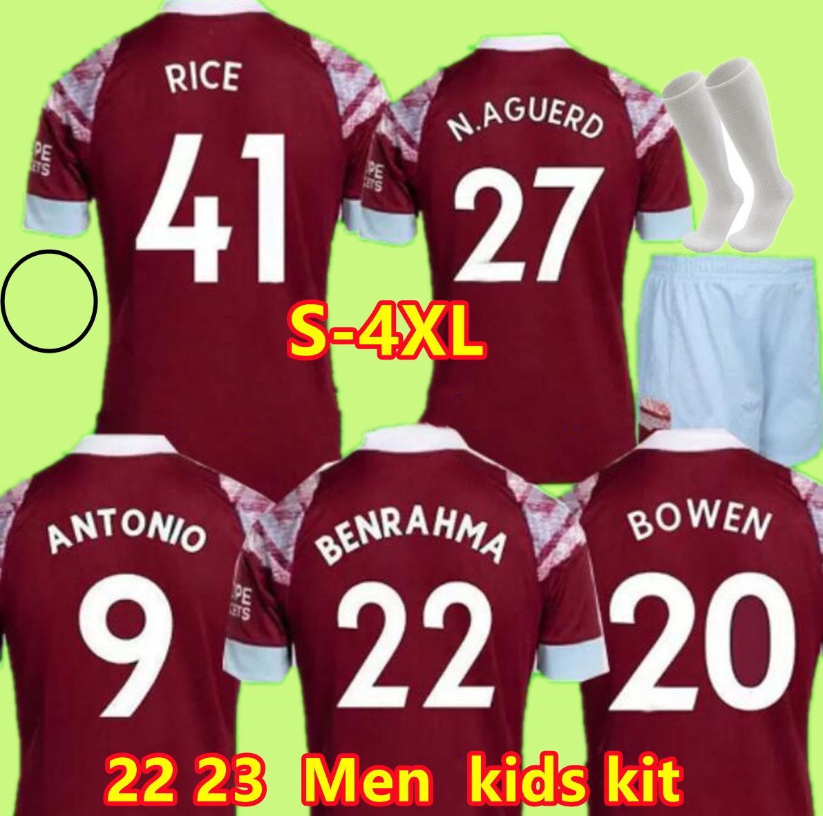 

West 22 23 Ham Home soccer jerseys 2023 third LANZINI ANTONIO FORNALS RICE football shirt YARMOLENKO BOWEN LINGARD Haller Wested Jersey Men Kids Kit 3XL 4XL, Red(