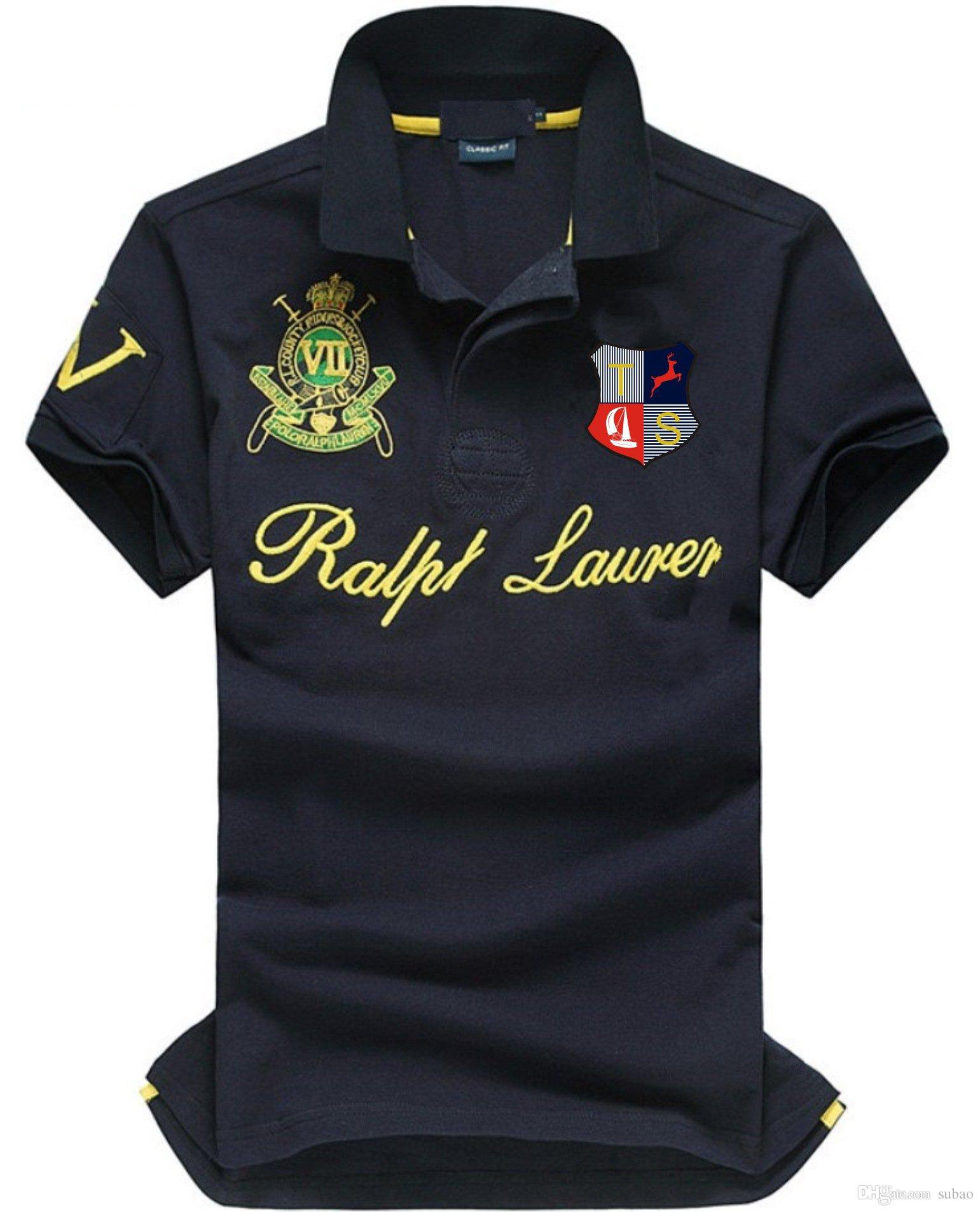 

Men's Polos Clothing Solid Shirt Luxury Design Collar Short Sleeves Cotton Men bigTop 4xl 5, Green