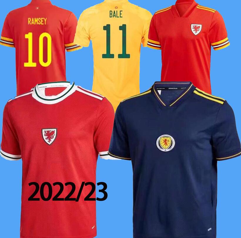 

2022 2023 Wales soccer jerseys Scotland McGINN Home BALE JAMES WILSON 21 22 23 RAMSEY ALLEN VOKES MOORE T.ROBERTS maillot de football shirts men, Away+patch