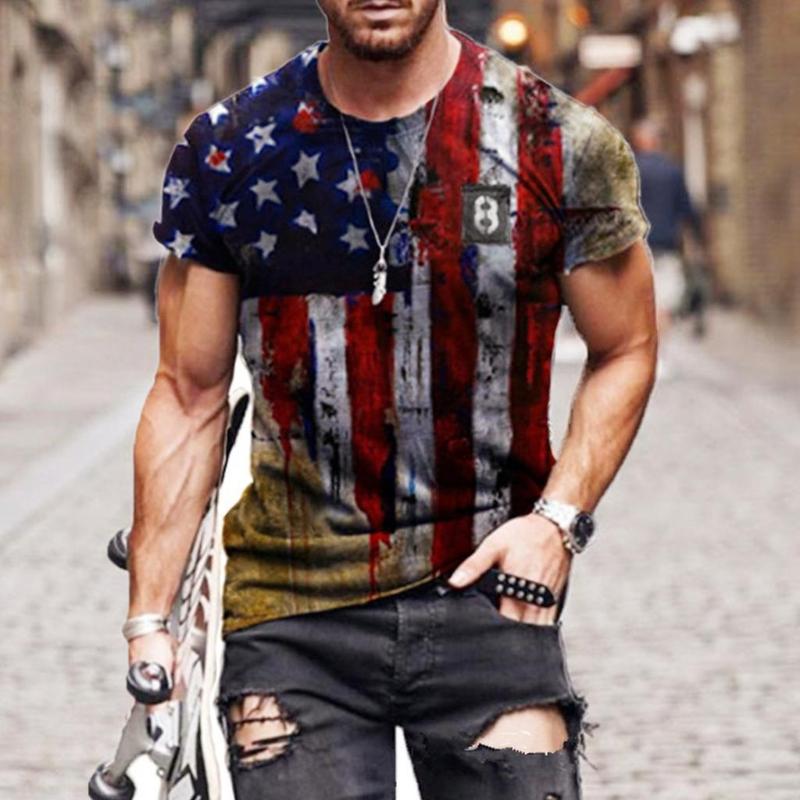

Men' T-Shirts Men' Oversize T-shirt Vintage Knight Templar Usa Flag Print 3D Fashion Casual Streetwear Loose Short Sleeve TopsMen, 12