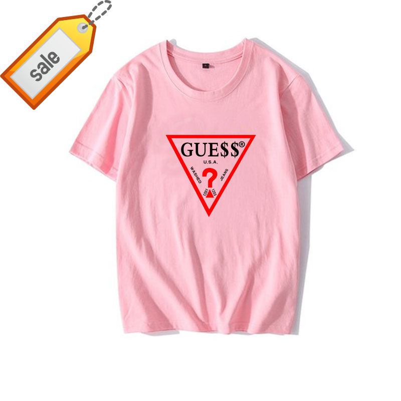 

Sydney Stewed with Rock Sugar Wu Qian Wang Yibo Same Fashion Brand Guess Printed Cotton Short Sleeve Boys and Girls Student T-shirt 6s1, White