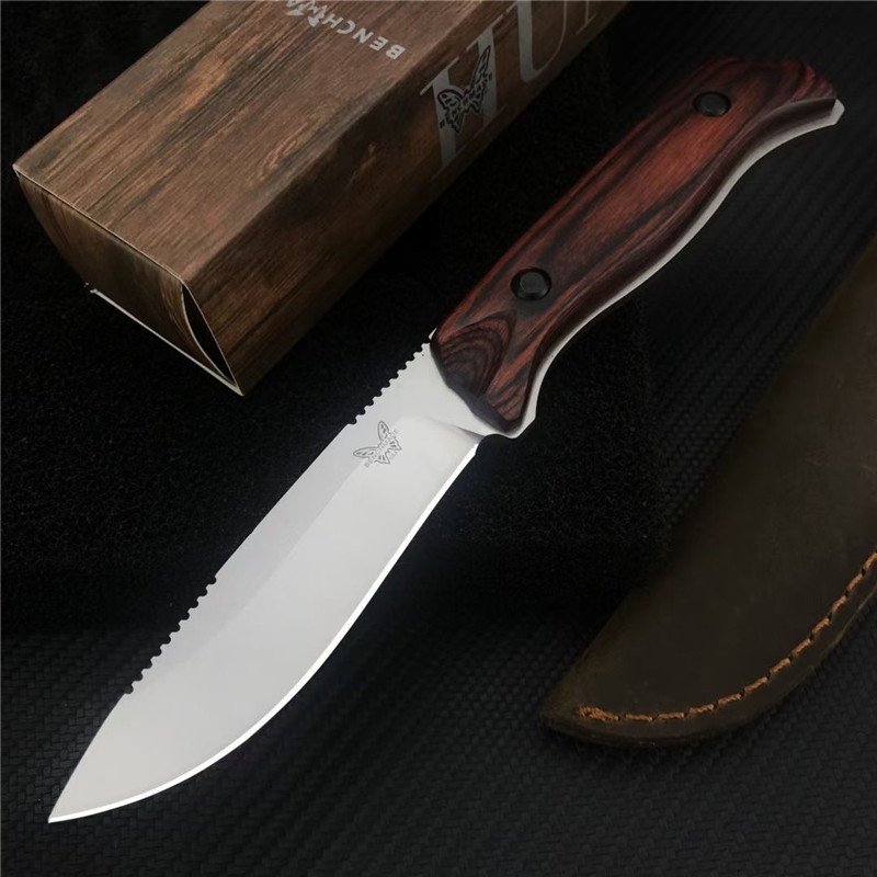 

Benchmade BM 15002 Survival Straight Hunting Knife CPM-S30V Blades Wood Handle Fixed Blade Knives
