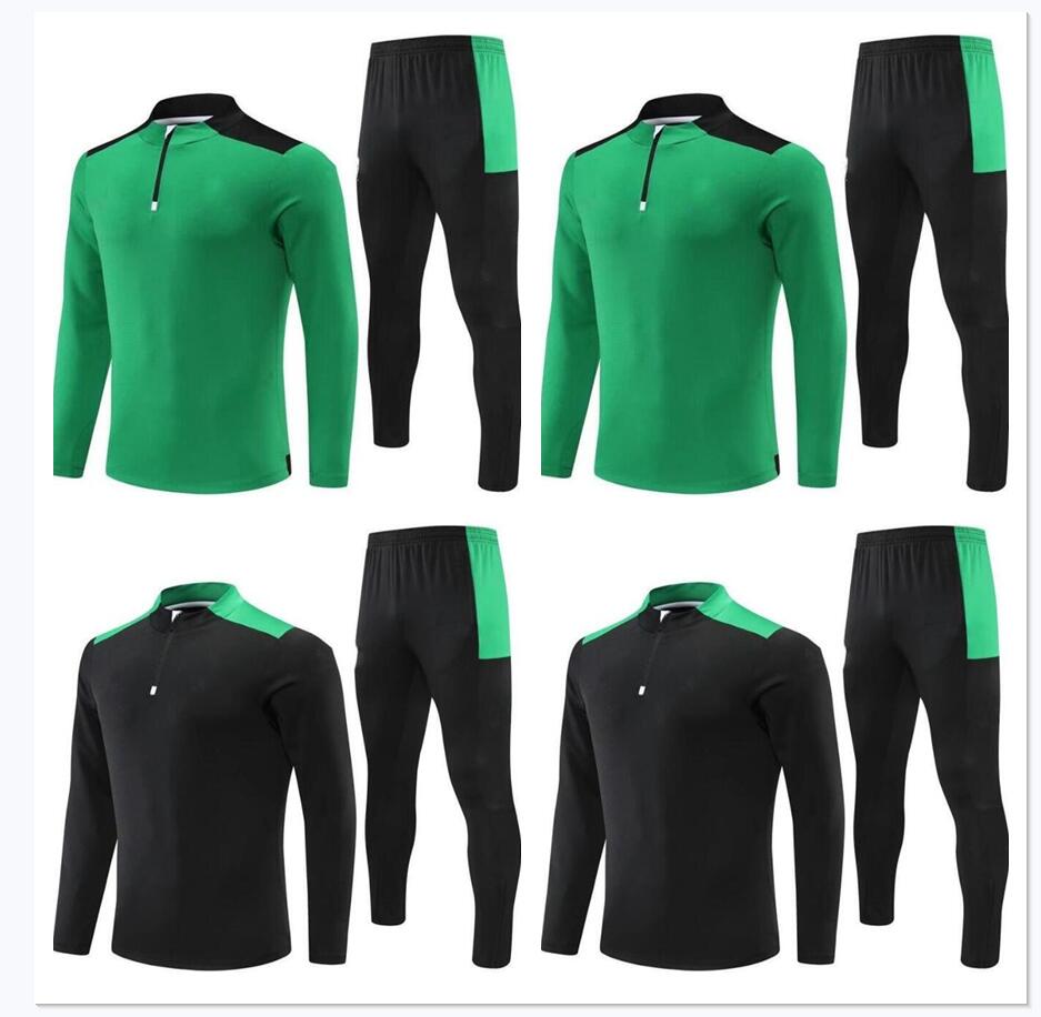 

22 23 betis mens football tracksuits training suit jerseys jacket sets 2022 soccer tracksuit jogging kit chandal futbol survetement foot Sportswear set, Black