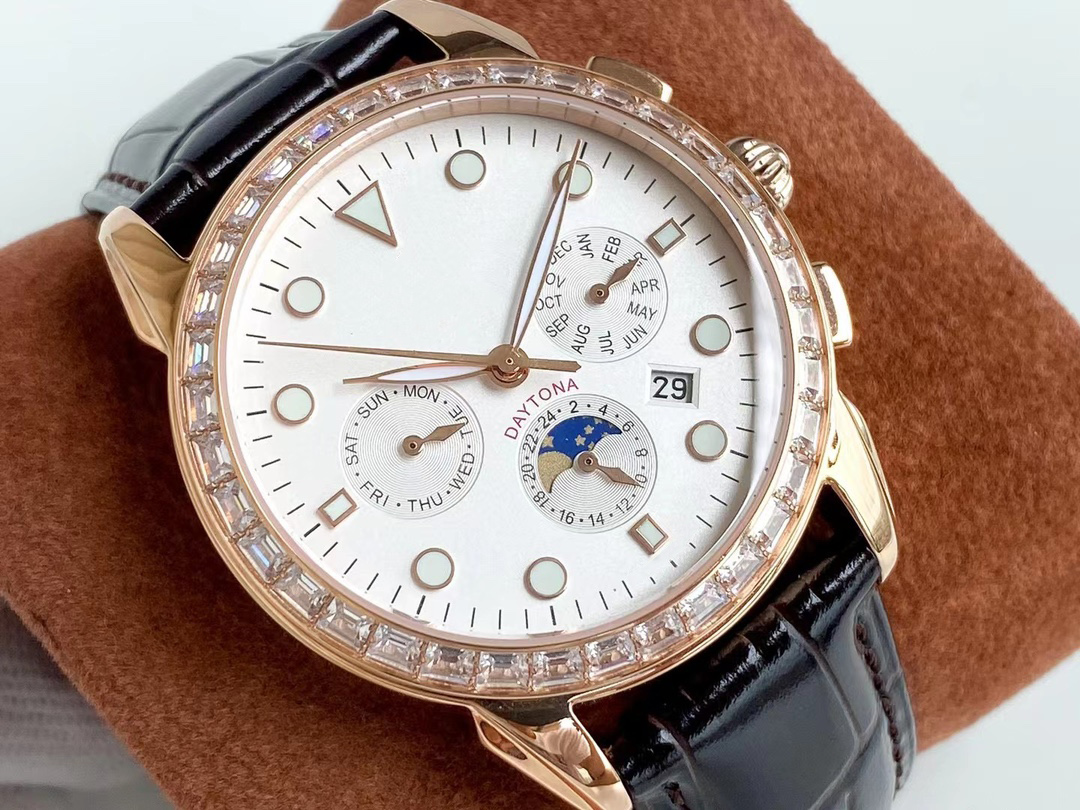 

Men's Watch Mechanical Self-Winding Movement Sapphire Surface Leather Strap Stainless Steel Case Ceramic Dial Surface Diameter 41 Thickness 10, Black