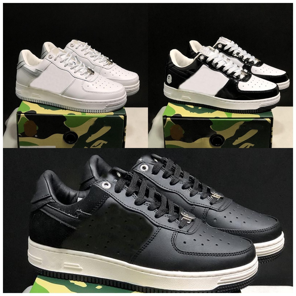 Designer Bapesta Bapestas Baped Sta Casual Shoes Low Lows Sk8 URBAN FALL CAMO Combo Red Abc Stars Mens Womens Women Men For Platform Sneaker NO36