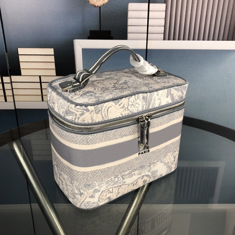 

dupe designer women's Cosmetic Bags oblique Micro vanity travel case Multipurpose makeup bag luxurious Ladies handbags Cases 25cm, With the box