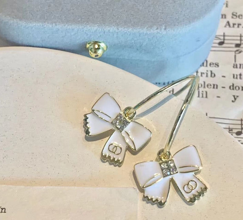 

20style Design High Quality Double Letter Stud Classic Long Dangle Drop Earrings Pearl Crystal Jewelry