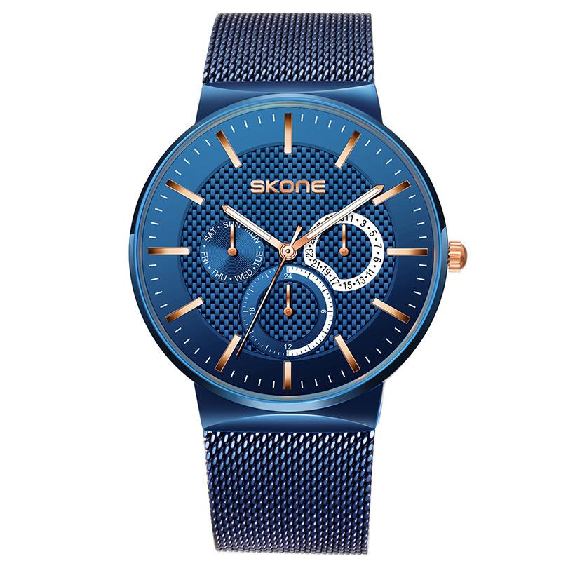 

Wristwatches Fashion Men's Watch Calendar Three Eye Leisure Sport Quartz Steel Band Business ModelWristwatches