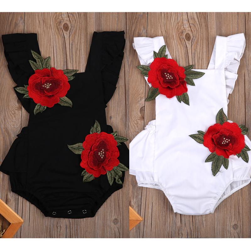 

Clothing Sets Summer Born Toddler Kids Baby Girls Sleeveless Jumpsuit Floral Romper Outfits Girl Clothes Bodysuit SunsuitClothing, Black