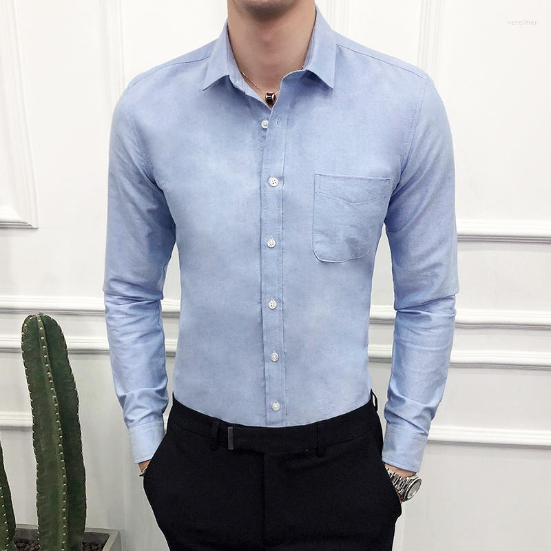 

Men' Dress Shirts Men Slim Fit Oxford Textile Long Sleeves Good Quality Male Business Casual Spring Solid 5XLMen' Vere22, Black