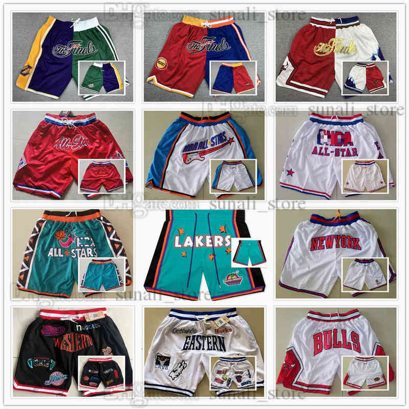 Les finales 1994 de 1997 en 2008 divisé 1988 1991 1996 2003 Shorts de basket-ball All-Star Eastern Western Pant Men Just Don Don Wear Pantal