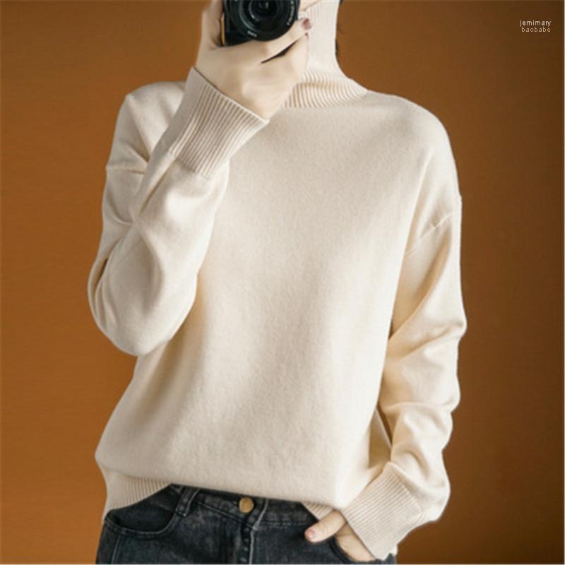 

Women' Sweaters Loose Tops Autumn Winter Orange Turtleneck Cashmere Sweater Women Thickened Pullover Casual Basic Jumper Knitted Jemi22, Green