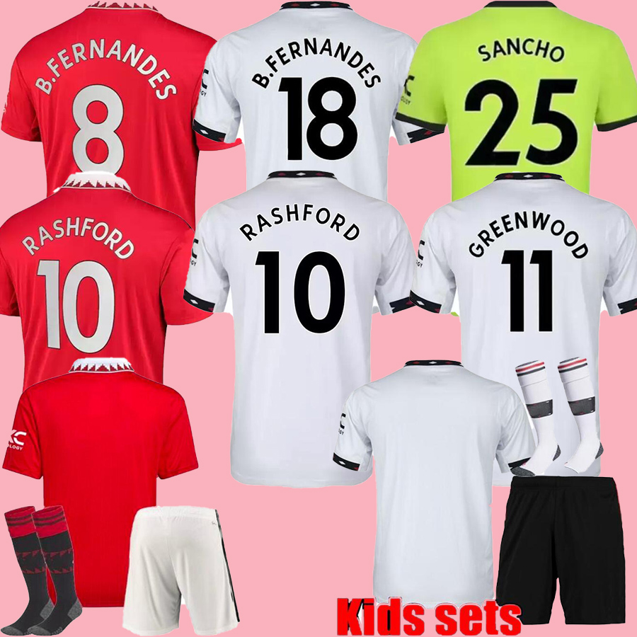 

RONALDO 2021 2022 2023 MANCHESTER SANCHO soccer jerseys UNITEDs 22 23 MANS F. DE JONG Fans Player BRUNO FERNANDES RASHFORD UTD football shirt men kids kit, Away+patch