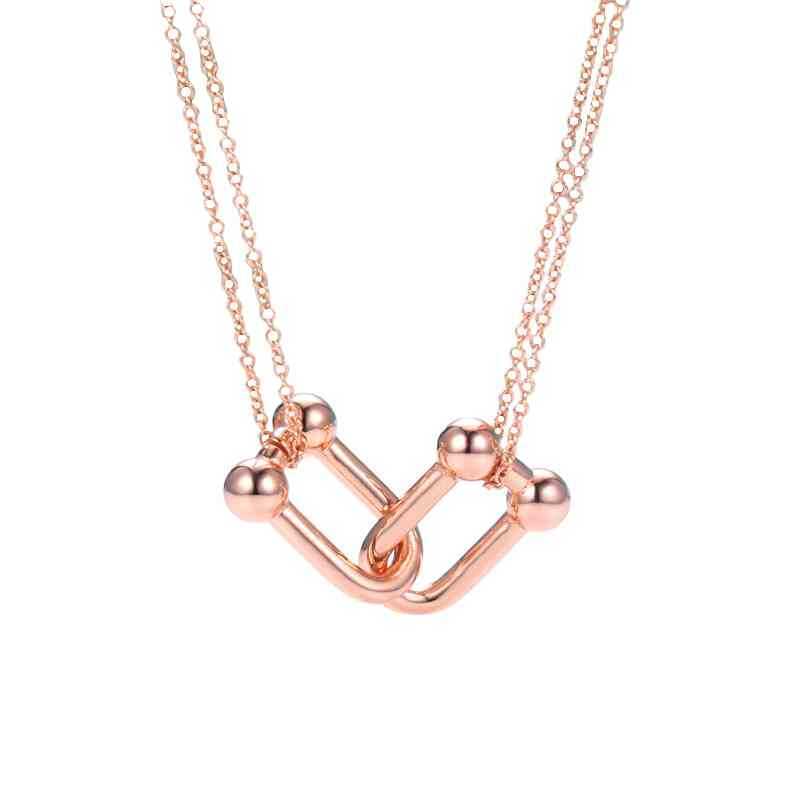 

TIF Horseshoe U-shaped Pendant Female Necklace S925 Sterling Silver Necklace Light Luxury Niche Design Necklace Valentine's Day