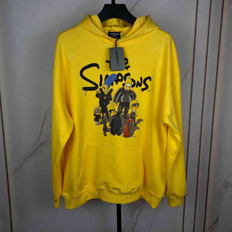 

Top Quality Balencaigass Autumn Designer Edition Hoodie / Winter Simpson Printed Letter Embroidered for Men and Women Lovers, Black