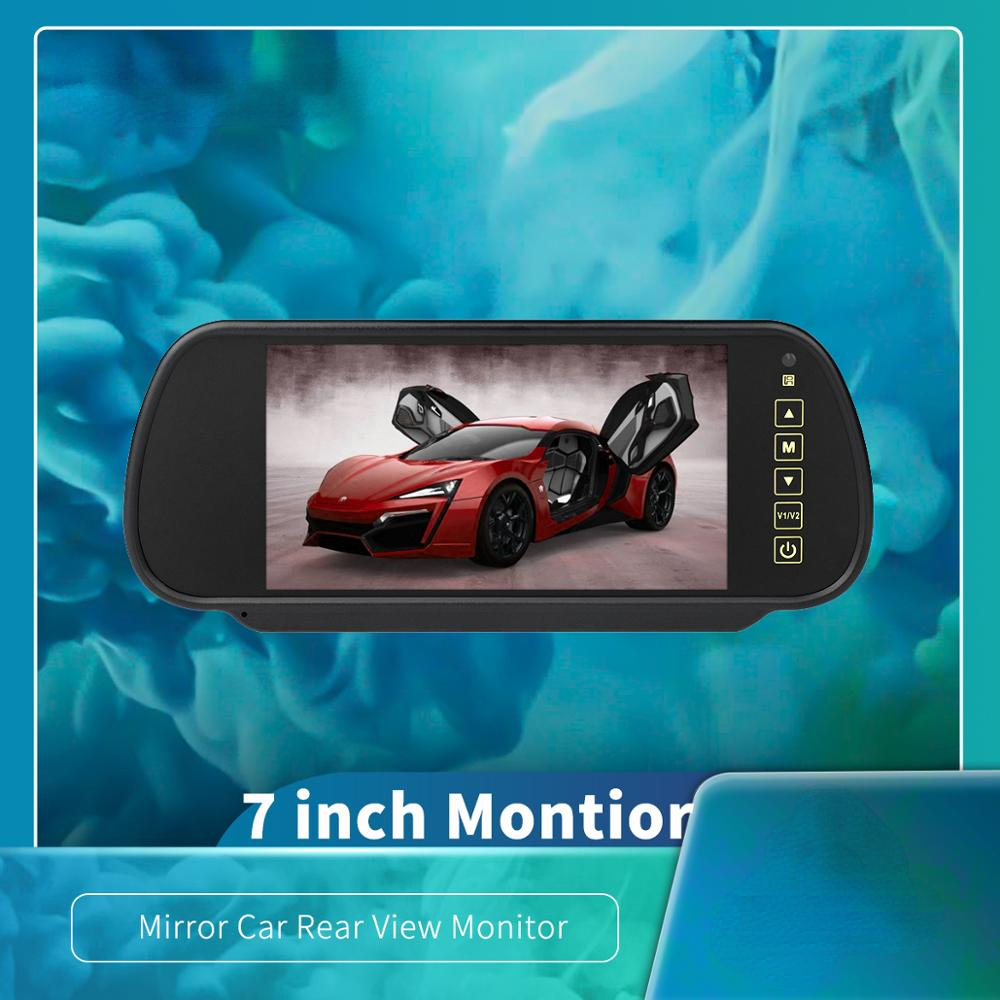 Moniteur de voiture 7 pouces Affichage LCD Miroir de recul inverse de secours de secours