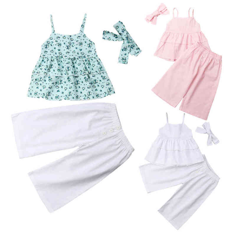

Citgeett Summer Solid Kids Baby Girls Clothes T-shirt Tops beige Flared Pants Cute Set Outfits J220712, Blue