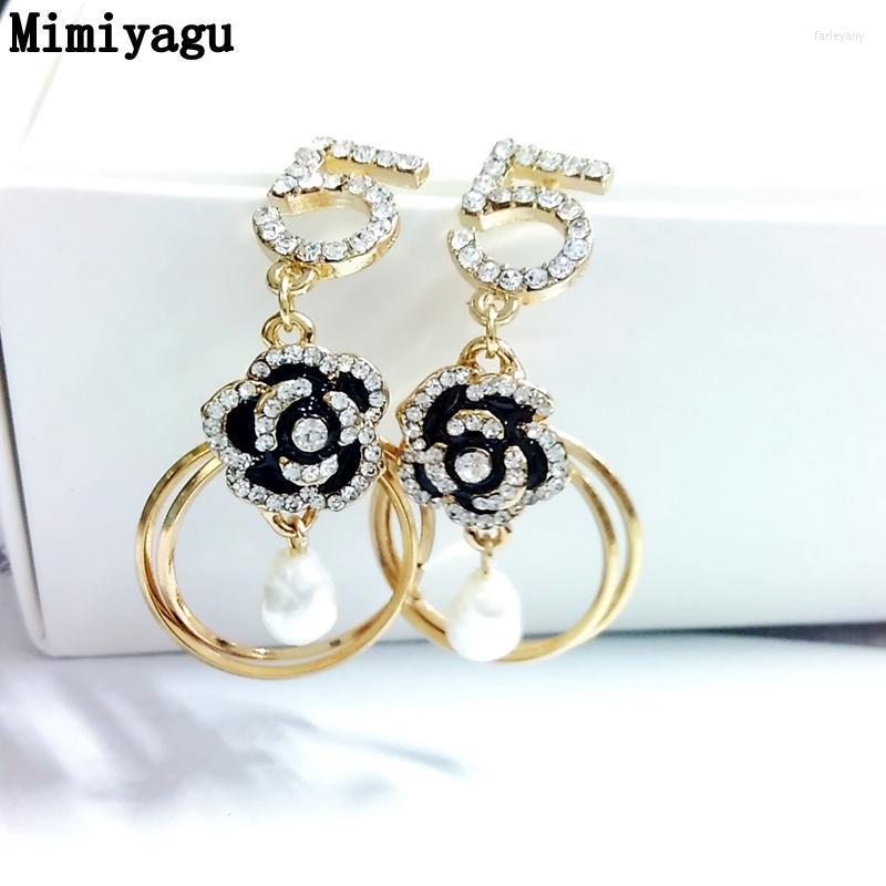

Dangle & Chandelier Mimiyagu Crystal Flower Circle Pearl Tassel Earring For Women Letter Five Drop Style EarringDangle Farl22