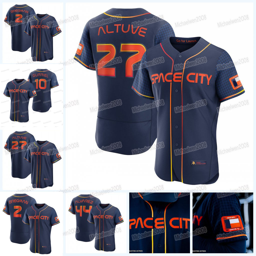 

27 Jose Altuve 2022 Space City Connect Jersey Astros Alex Bregman Michael Brantley Yuli Gurriel Maldonado Justin Verlander Jeremy Pena Yordan Alvarez, Men cool base