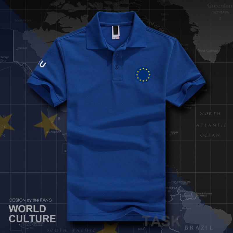 

Men's Polos European Union United In Diversity EU EUR Shirts Men Short Sleeve Brands Printed For Country 2022 Cotton Nation Team 20Men's Men, Polo-gray